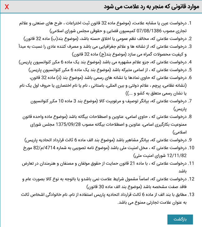 موارد قانونی که منجر به رد علامت تجاری می شود